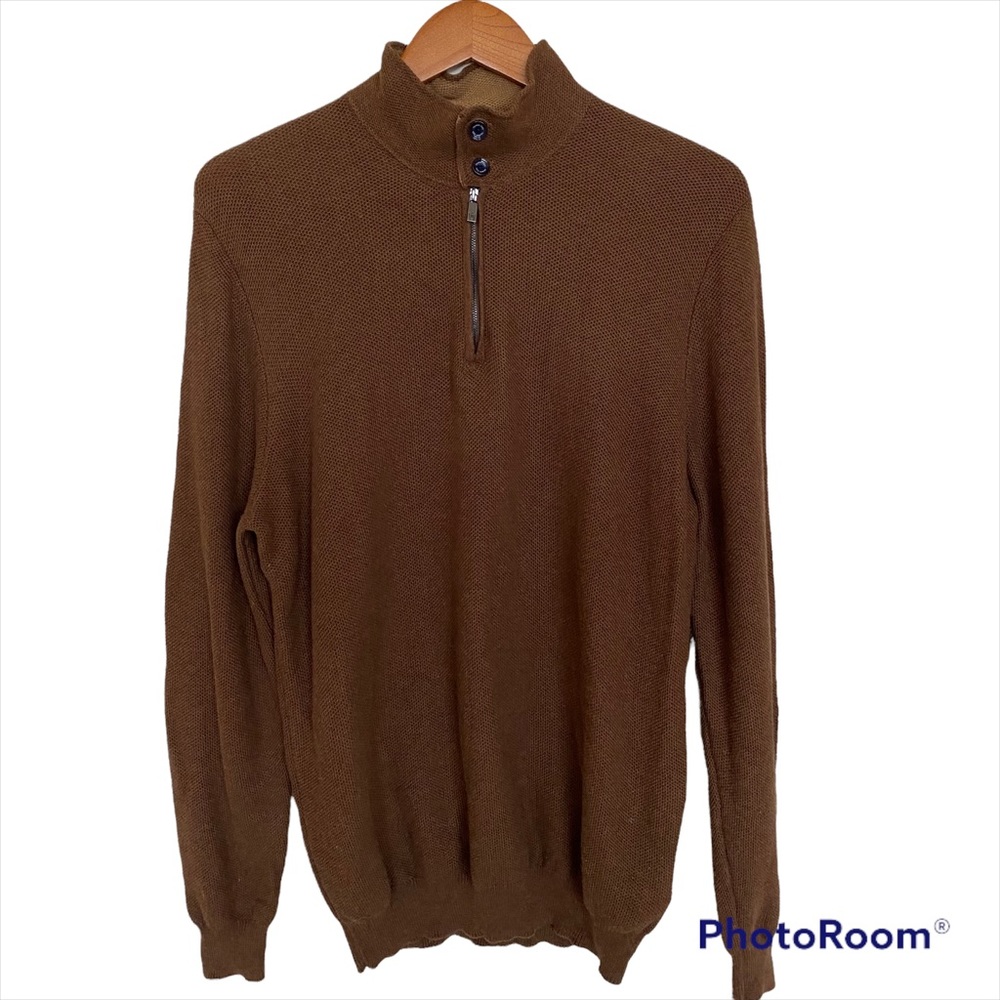 Massimo Dutti Cotton Silk Textured Sweater, Size XLarge